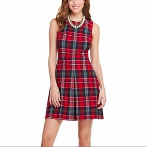 Vineyard Vines Red Tartan Fit & Flare Dress